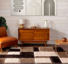 Soft Brown Shaggy Home Carpet